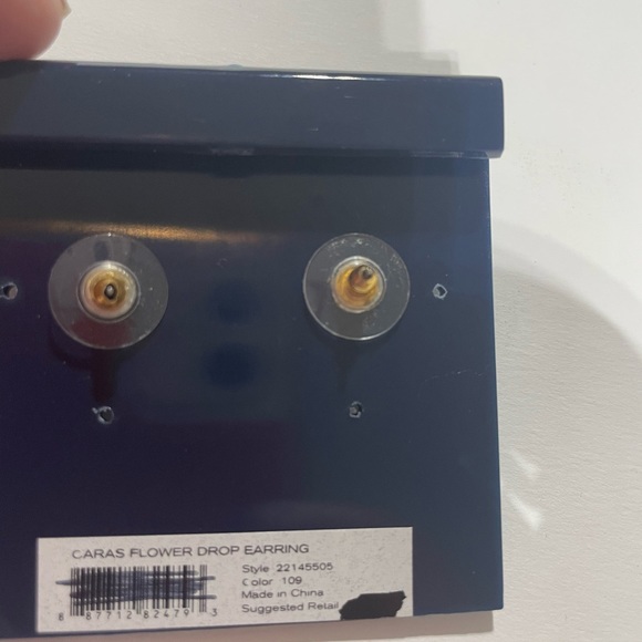 Like new Tory Burch earrings with logo. Round dome shape. Gold color. Post back - Picture 2 of 2